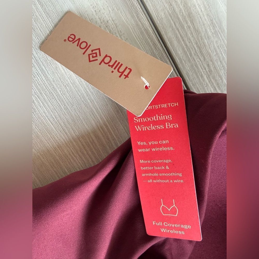 Thirdlove Smoothing Wireless Bra Maroon Large NWT - Picture 8 of 9